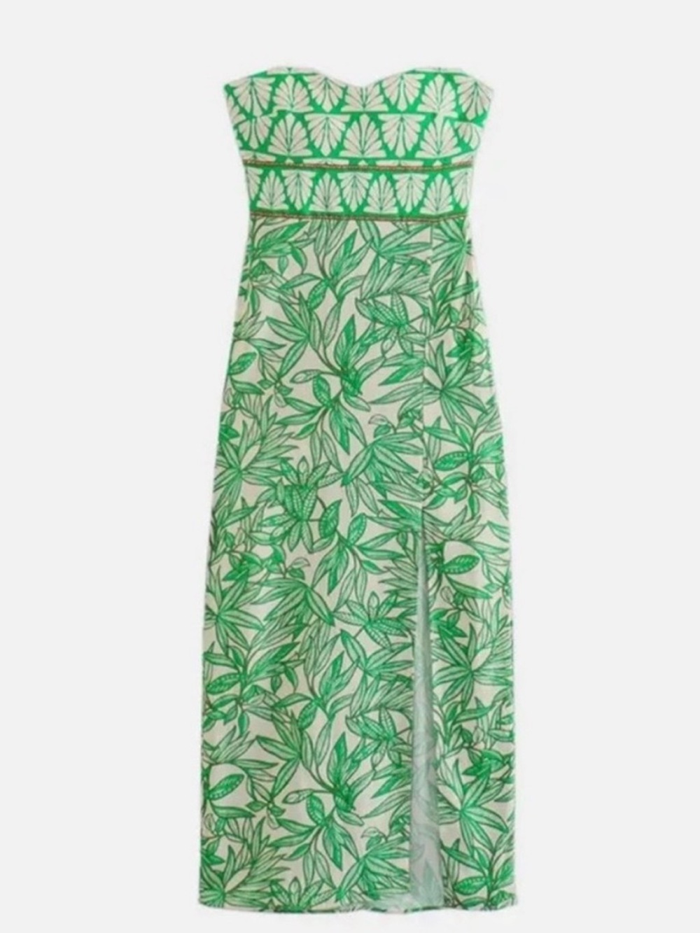 Zara green print maxi dress